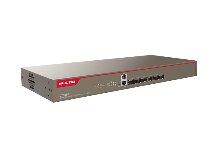 IP-COM Networks X5308F Switch di rete Gestito L3 8 Porte SFP 10G Base-X, 2 Porte RJ-45, Supporto Power over Ethernet (PoE), Rack 1U, Grigio