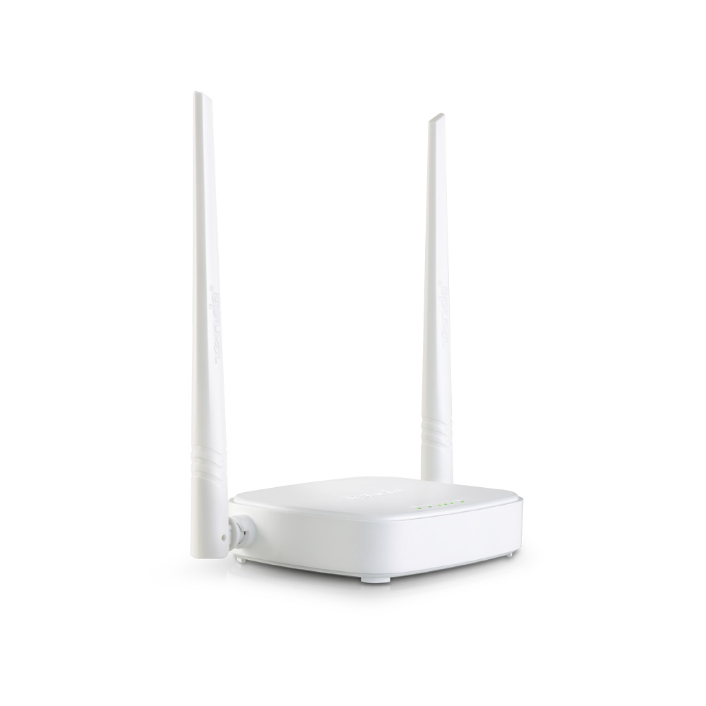 Tenda N301 Router Wireless N 300Mbps, Singola Banda 2.4GHz, 4 Porte LAN, 2 Antenne Fisse da 5dBi, Bianco