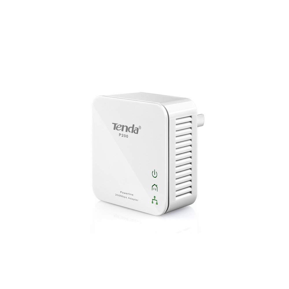 Tenda P200 Powerline Adapter Kit - 2 Mini Adattatori fino a 200 Mbps per Collegamento Ethernet LAN