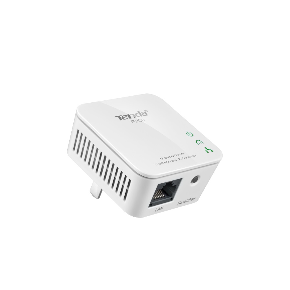 Tenda P200 Powerline Adapter Kit - 2 Mini Adattatori fino a 200 Mbps per Collegamento Ethernet LAN