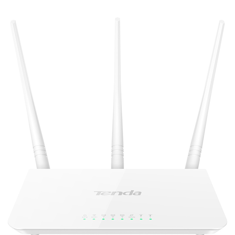 Tenda F3 Router Wireless 300 Mbps 2.4 GHz con 3 Antenne da 5 dBi, 3 Porte LAN e 1 Porta WAN - Bianco