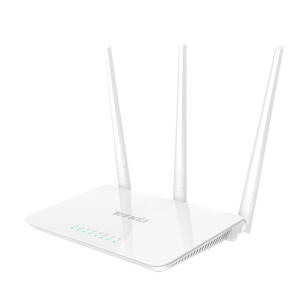 Tenda F3 Router Wireless 300 Mbps 2.4 GHz con 3 Antenne da 5 dBi, 3 Porte LAN e 1 Porta WAN - Bianco