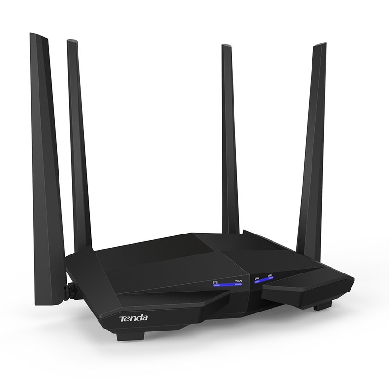 Tenda AC10U - Router Gigabit Inalámbrico Doppia Banda fino a 1200 Mbps, 4 Antenne Esterni, USB 2.0, MU-MIMO, Beamforming , Nero