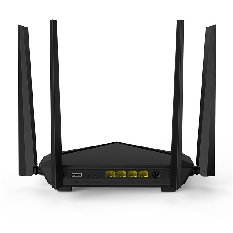Tenda AC10U - Router Gigabit Inalámbrico Doppia Banda fino a 1200 Mbps, 4 Antenne Esterni, USB 2.0, MU-MIMO, Beamforming , Nero