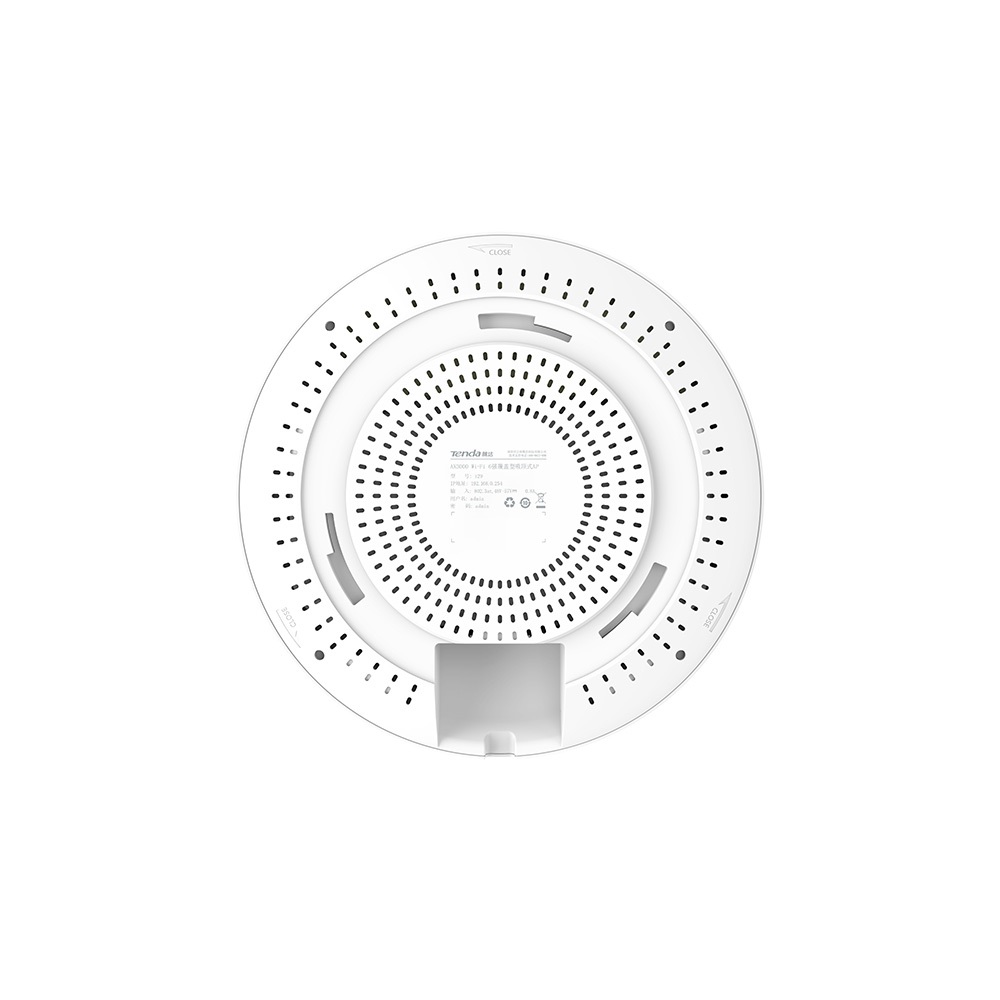Tenda i29 Access Point Wi-Fi 6 AX3000, 3000 Mbps, Dual Band, Gestione Centralizzata, Fino a 256 Dispositivi, MU-MIMO, OFDMA, Montaggio a Parete e Soffitto, Alimentazione PoE/DC, Bianco