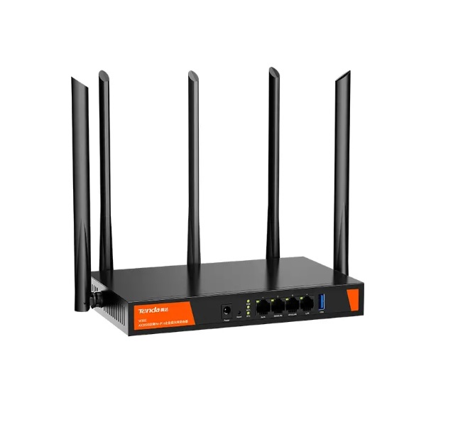 Tenda W30E Router Wi-Fi 6 Dual Band AX3000 - 256MB RAM, Gigabit Ethernet, Chassis in Metallo, Gestione Fino a 200 Client