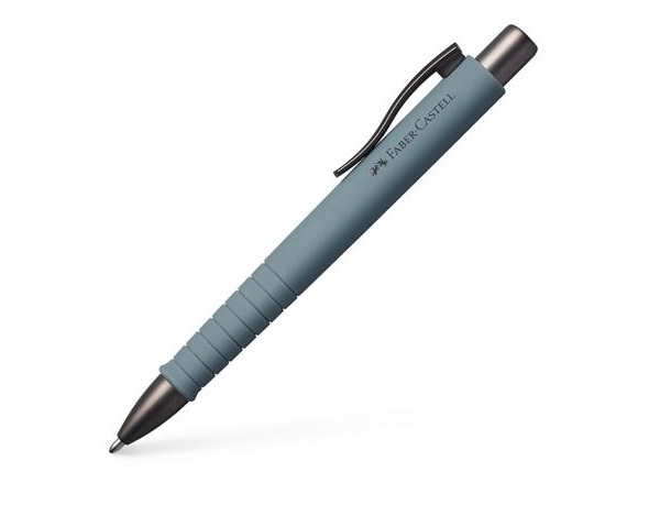 Faber-Castell Penna a Sfera Poly Ball - Punta 0,7 mm - Fusto Triangolare Ergonomico Soft-Touch Stone Grey - Inchiostro Indelebile