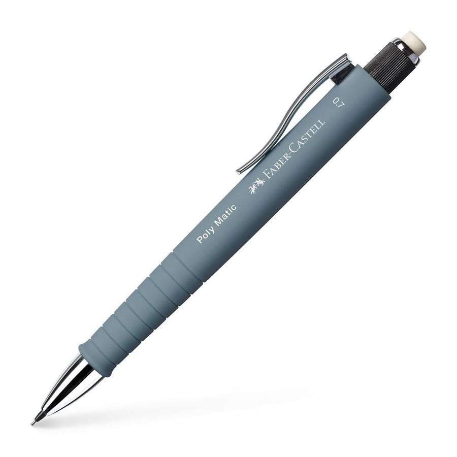 Faber-Castell Portamine Poly Matic 0,7 mm Fusto Grigio - Superficie Soft e Forma Ergonomica Triangolare