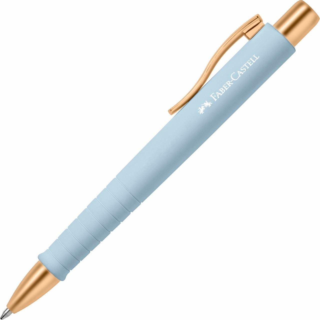 Faber-Castell 241186 Penna a sfera a scatto Poly Ball - Punta 0,7 mm - Fusto Sky Blue - Ergonomica con Impugnatura Antiscivolo