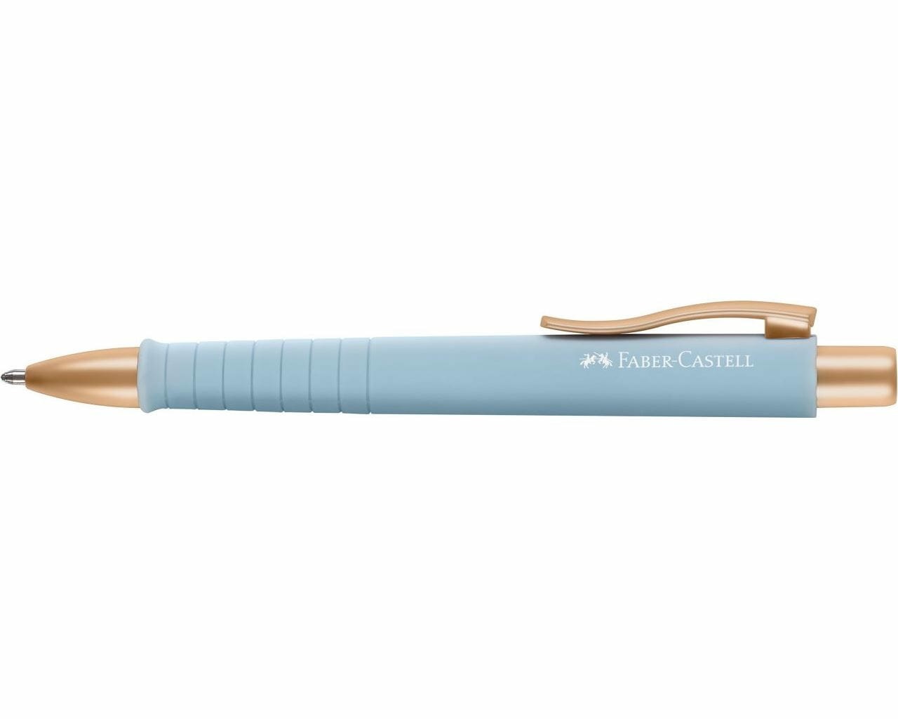 Faber-Castell 241186 Penna a sfera a scatto Poly Ball - Punta 0,7 mm - Fusto Sky Blue - Ergonomica con Impugnatura Antiscivolo