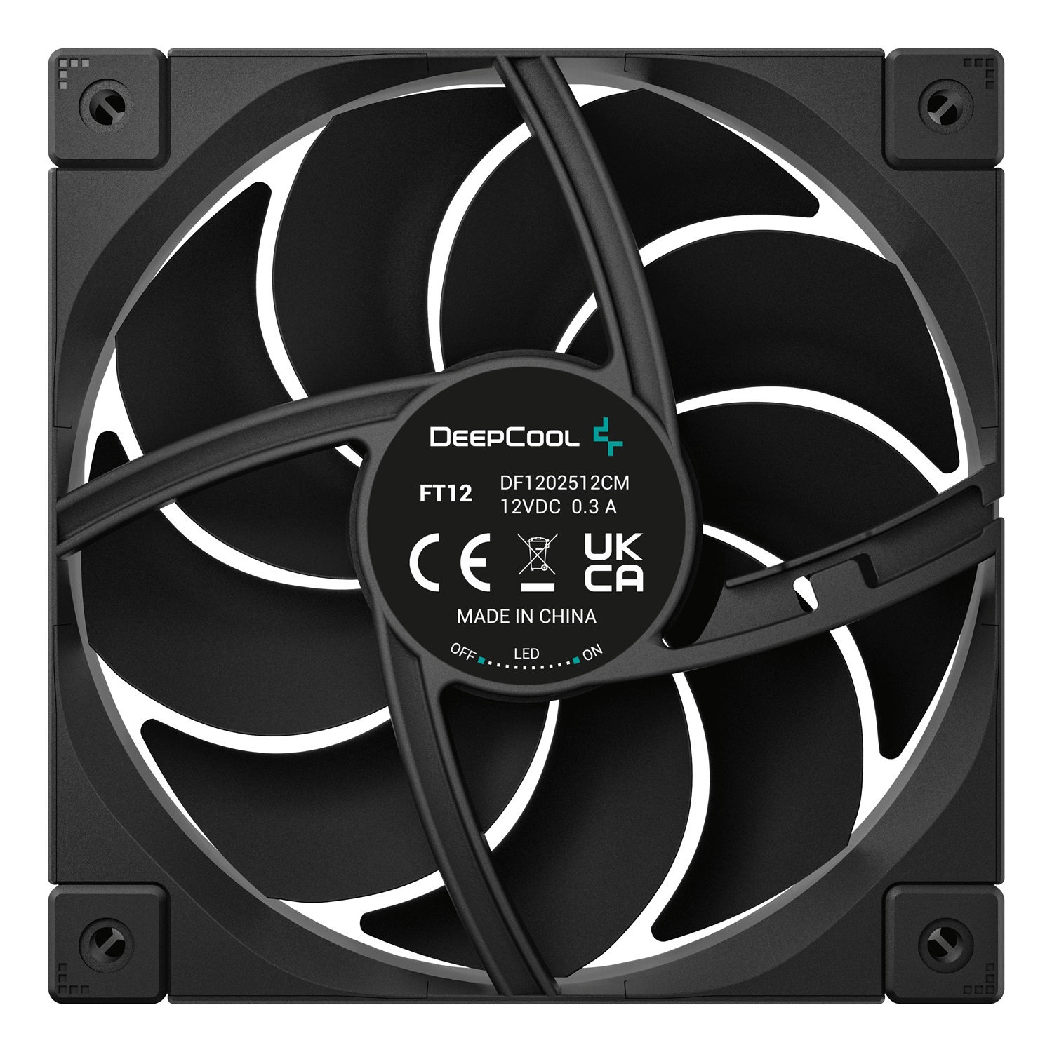 DeepCool FT12 Ventola 120mm PWM - Alta Efficienza, Silenziosa, 75 CFM, Nero