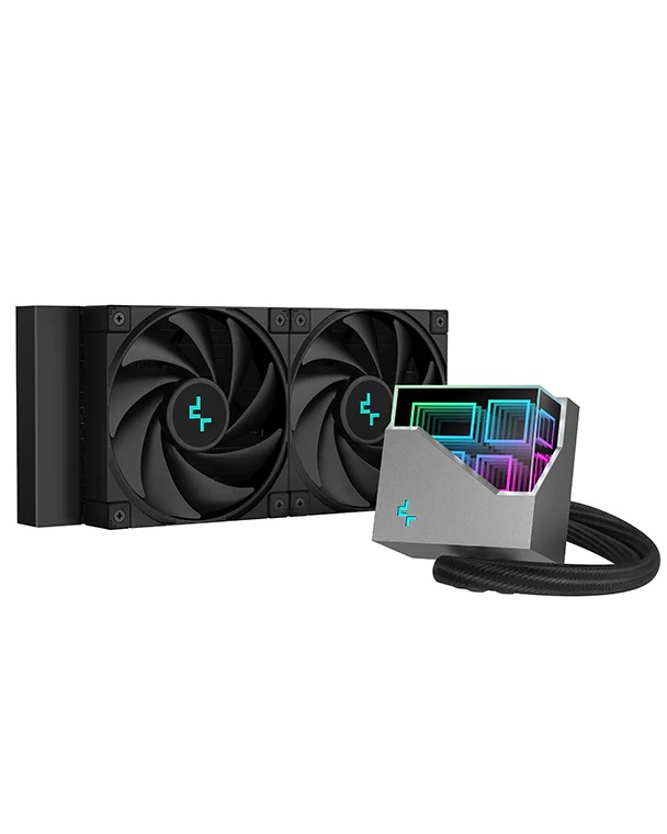 DeepCool LT520 Raffreddatore di Liquidi All-in-One 12 cm Nero con Doppia Ventola 120mm e Pompa A-RGB