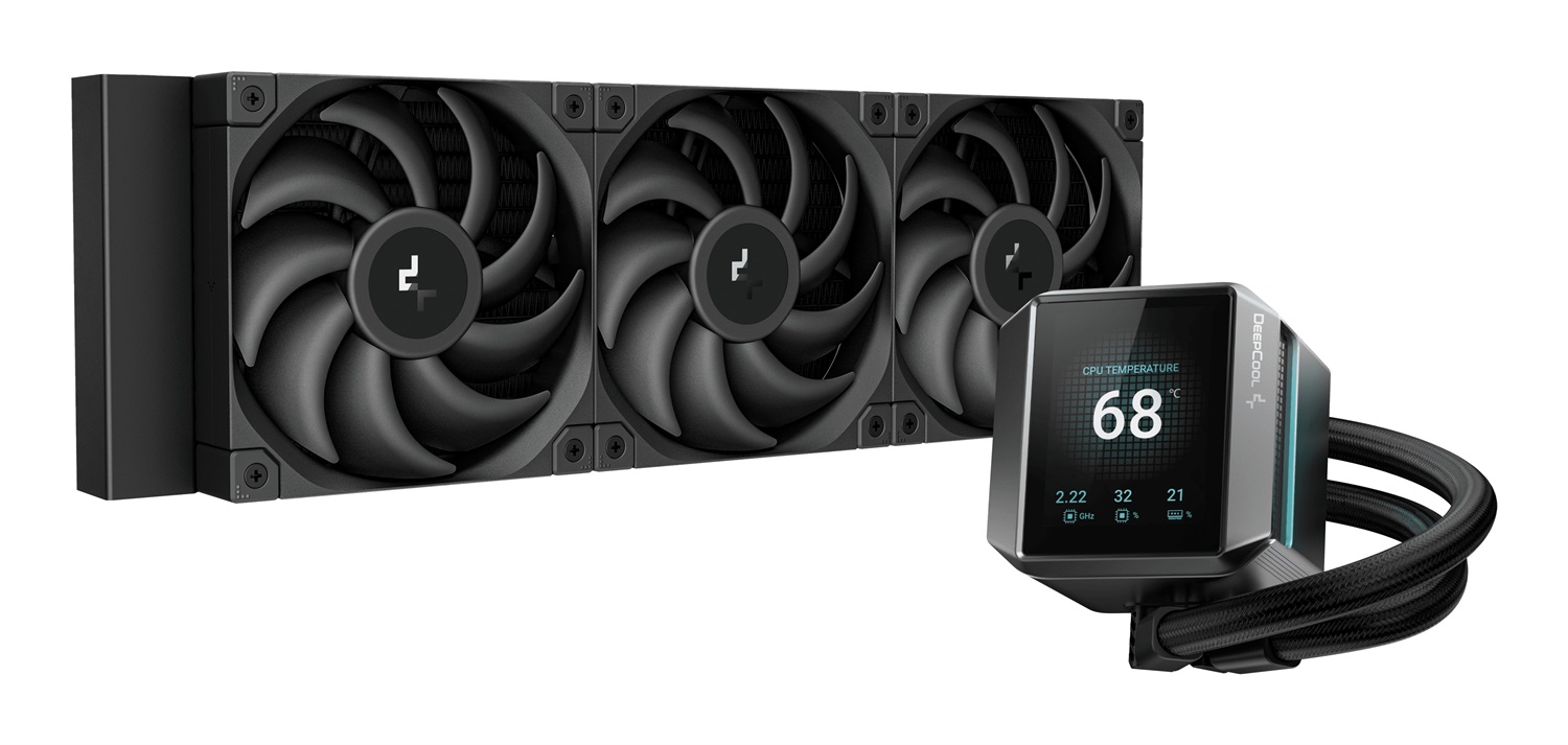 DeepCool MYSTIQUE 360 Raffreddatore di liquidi AIO 12 cm con Display TFT 2.8'' e Flusso d'aria 72,45 pdc/min - Nero