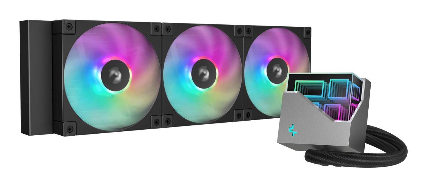 DeepCool LT360 ARGB Raffreddatore di liquidi tutto in uno 360mm con 3x120mm Ventole, Nero