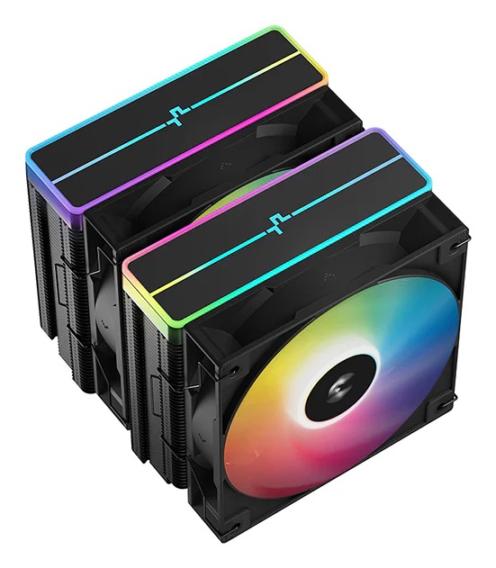 DeepCool AG620 BK ARGB V2 - Dissipatore per CPU a doppia torre, Nero, con illuminazione ARGB