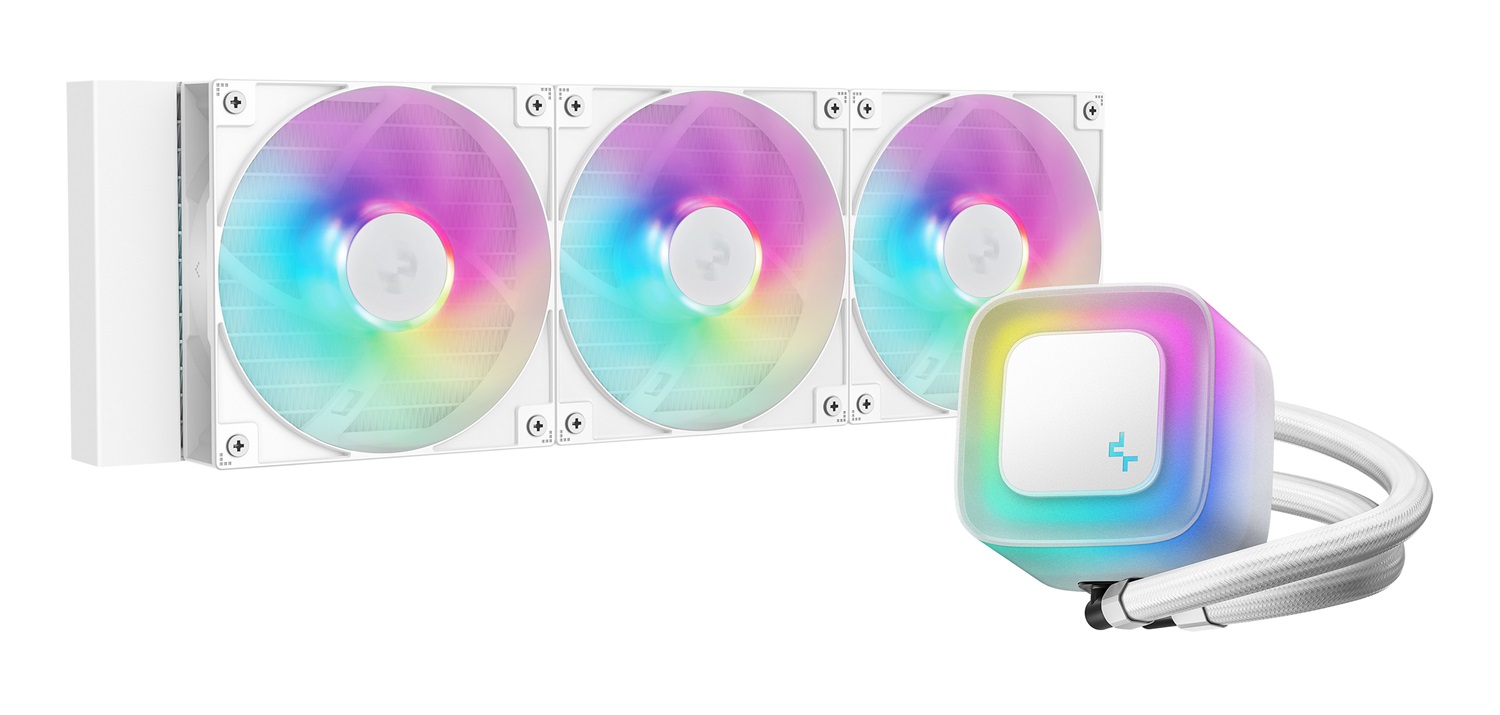 DeepCool LE360 WH V2 - Dissipatore a Liquido RGB 360mm Bianco con Ventilatori da 12 cm