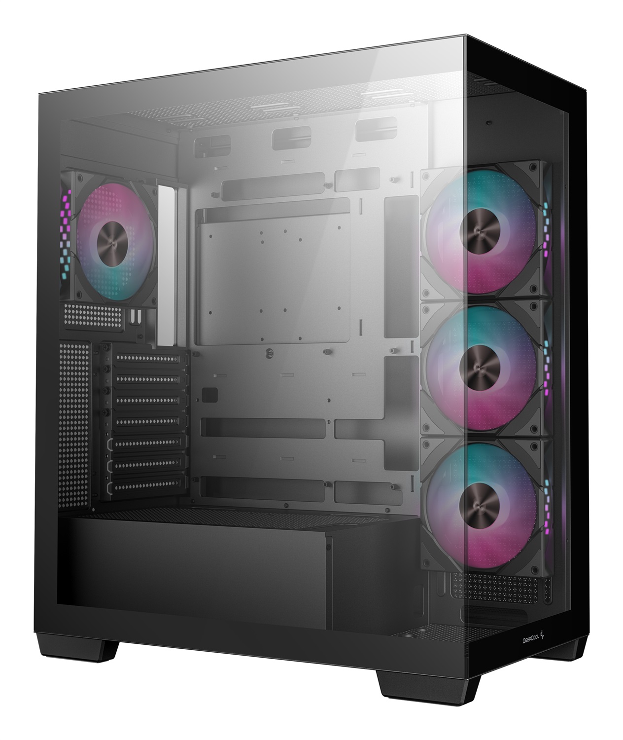 DeepCool CG580 4F Midi Tower Nero - Case ATX/ITX/micro ATX con 4 Ventole ARGB e Doppio Vetro Temperato