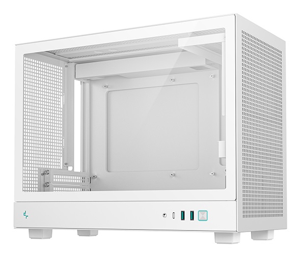 DeepCool CH160 PLUS WH - Case Small Form Factor Bianco per Micro ATX e Mini-ITX con Vetro Temperato