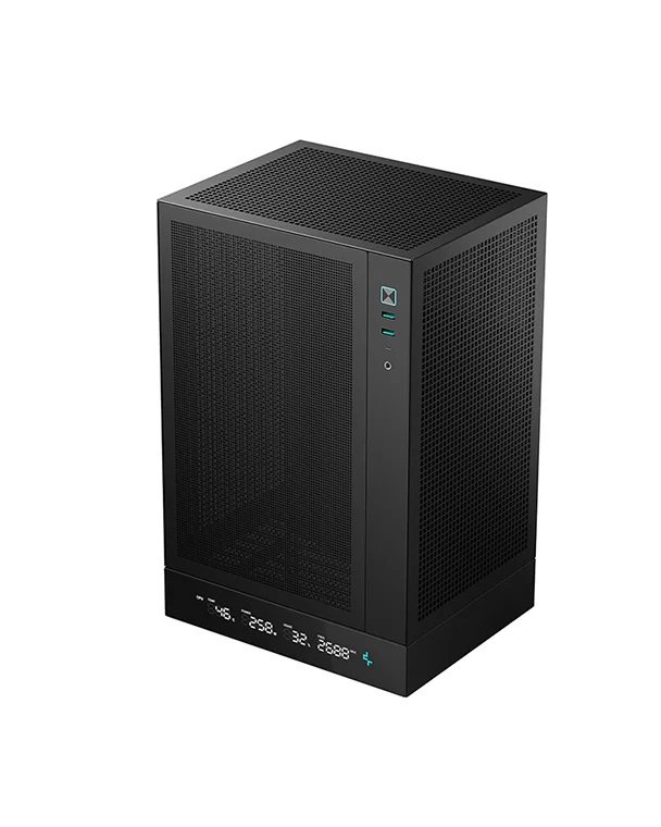 DeepCool CH170 Digital Mini-ITX Case - Tower Nero, Alta Ventilazione, Supporto Raffreddamento a Liquido, Design Compatto