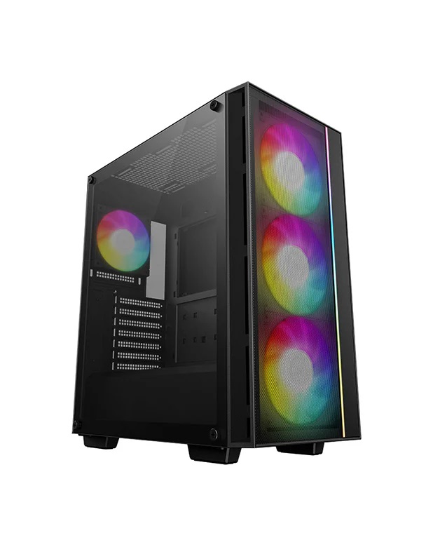 DeepCool MATREXX 55 MESH V4 C Midi Tower Nero - Case PC ATX con 4 Ventole ARGB e Finestra in Vetro Temperato