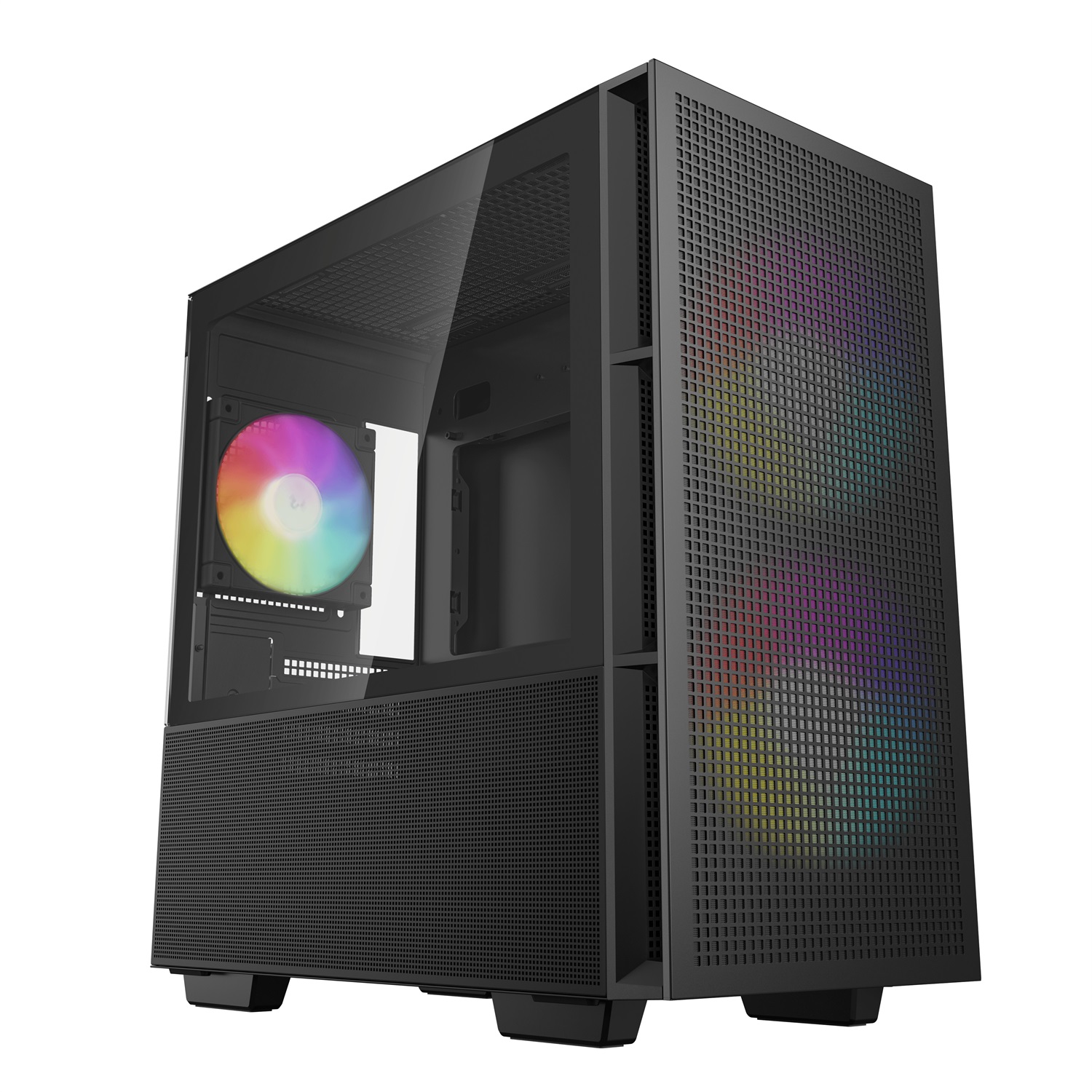 DeepCool CH360 - Case PC Mini Tower Nero con Ventole ARGB, supporto micro ATX e Mini-ITX