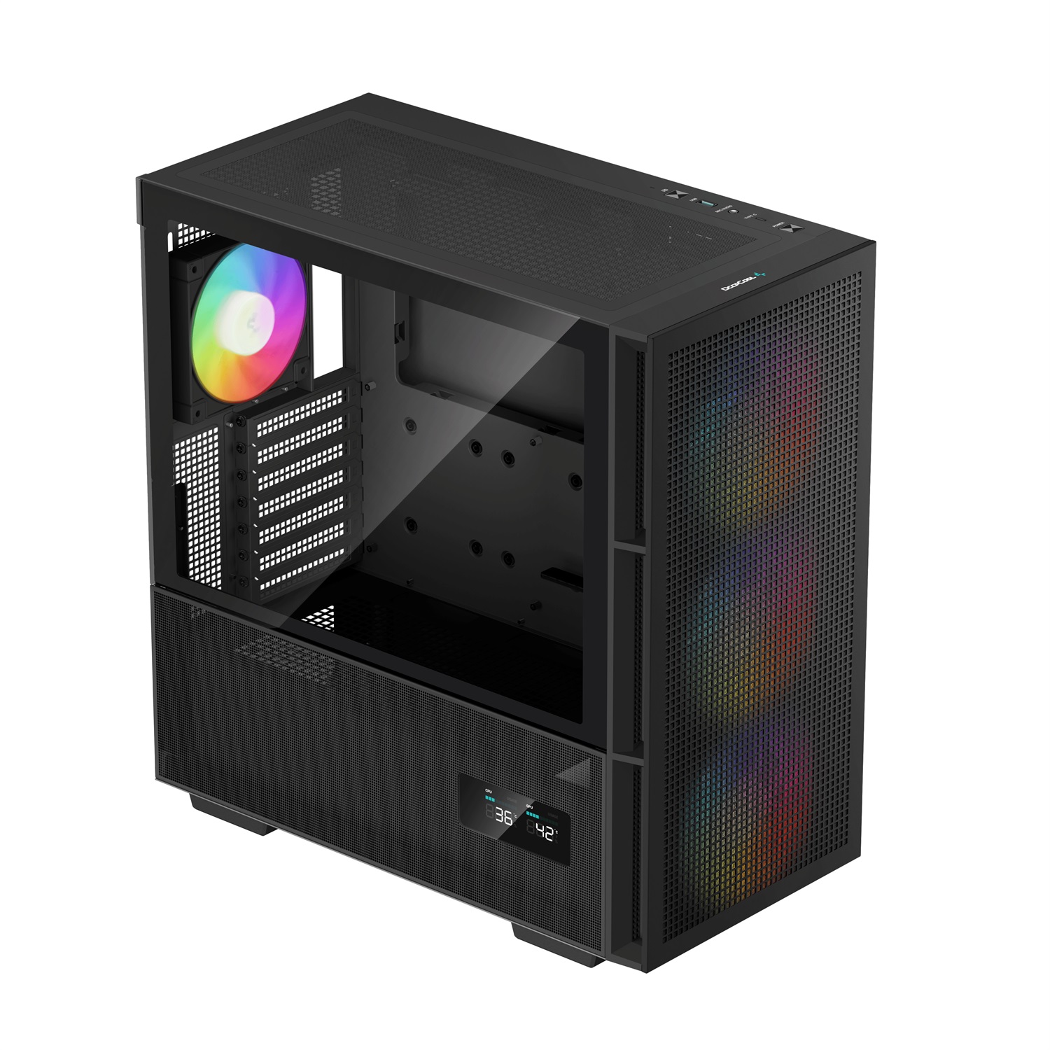 DeepCool CH560 DIGITAL Midi Tower Nero - Compatibile con ATX/E-ATX/micro ATX/Mini-ITX, Vetro Temperato, 4 Ventole ARGB Incluse
