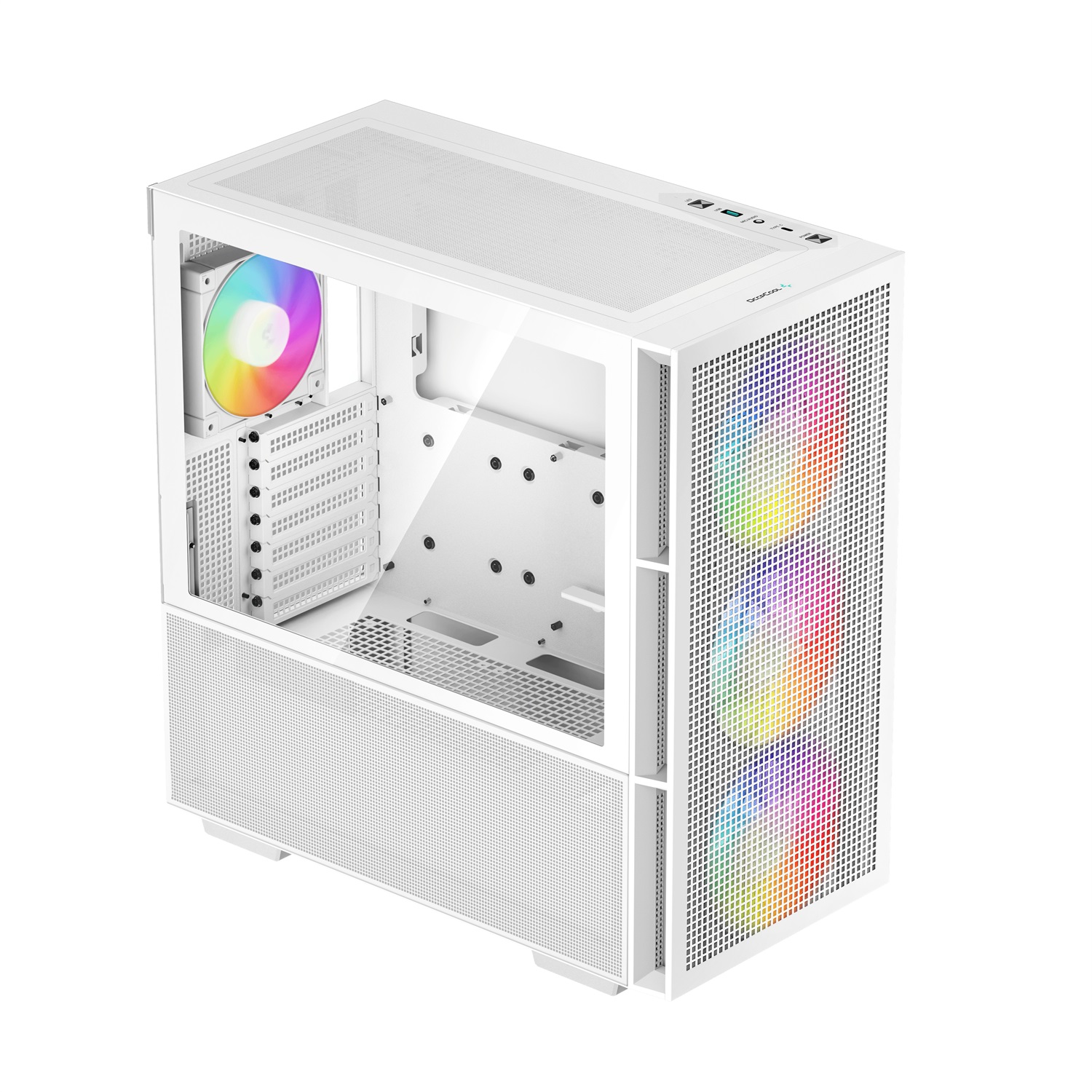 DeepCool CH560 WH Midi Tower Bianco - Case Gaming con Vetro Temperato, 4 Ventole ARGB, Compatibile E-ATX/ATX/MicroATX