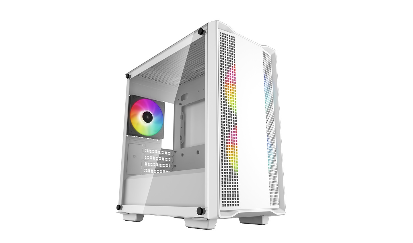 DeepCool CC360 WH ARGB Mini Tower Bianco - Supporto ATX/Micro-ATX/Mini-ITX, Vetro Temperato, Illuminazione ARGB