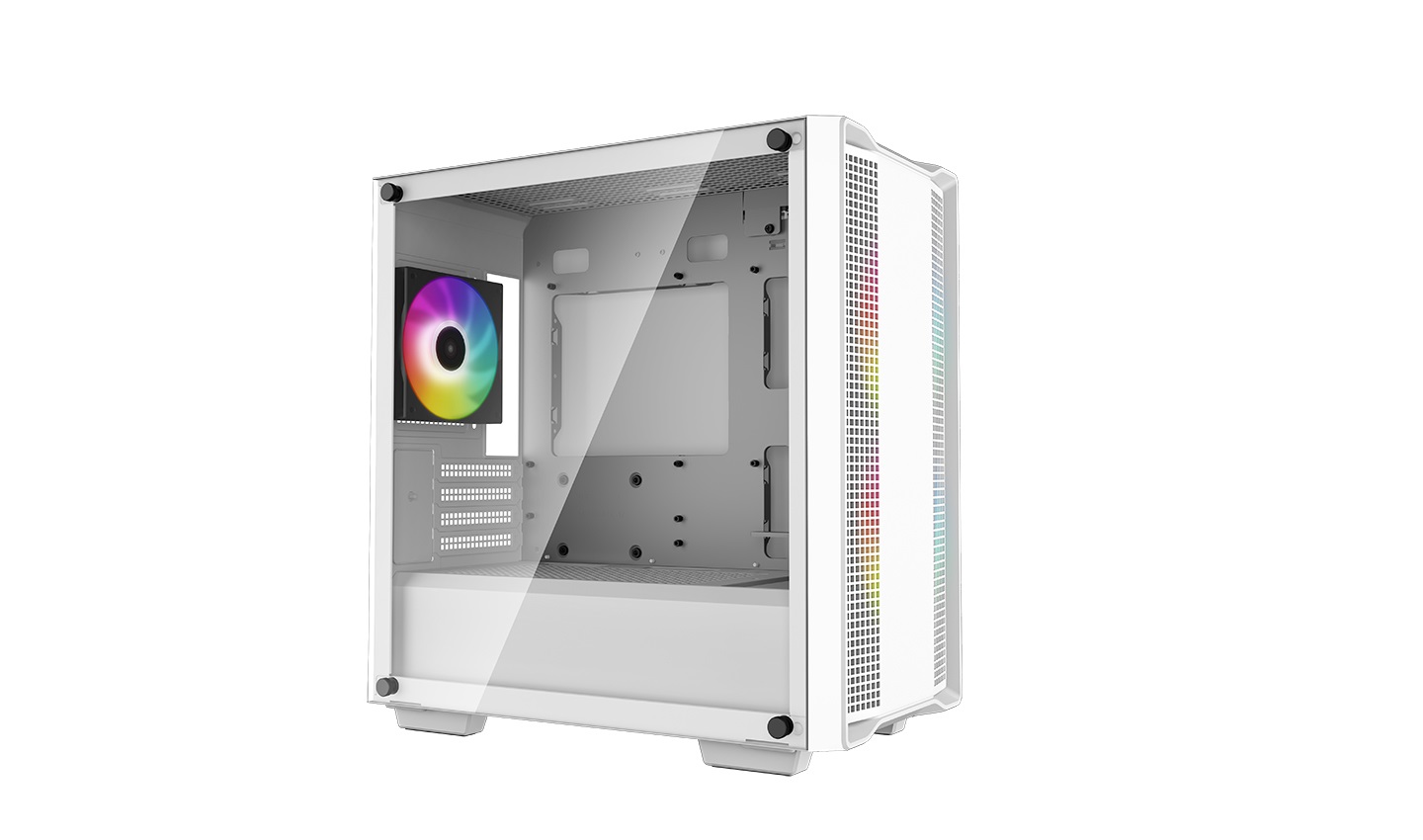 DeepCool CC360 WH ARGB Mini Tower Bianco - Supporto ATX/Micro-ATX/Mini-ITX, Vetro Temperato, Illuminazione ARGB