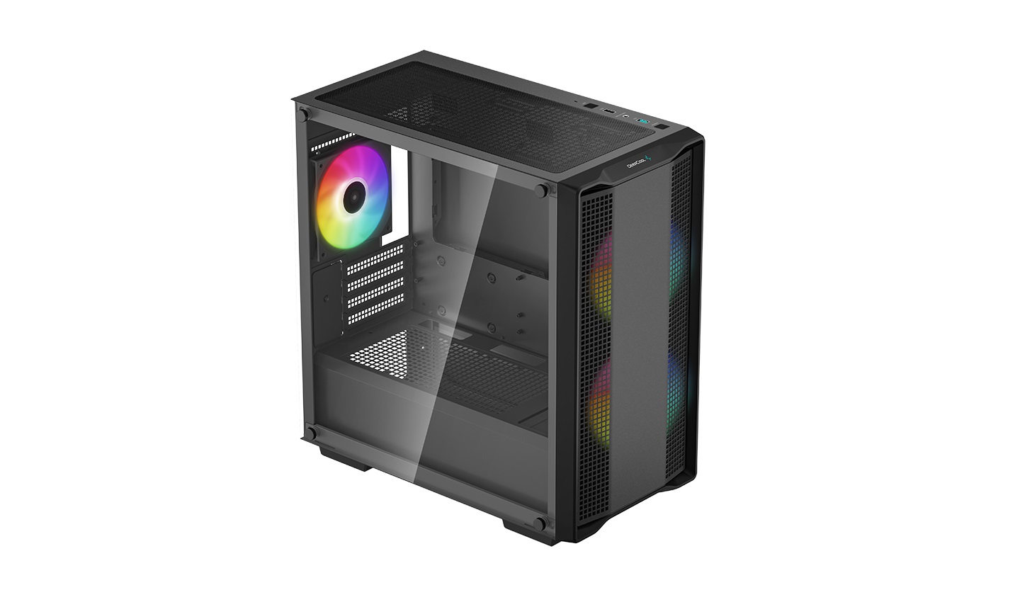 DeepCool CC360 ARGB Mini Tower Nero - Micro-ATX, Mini-ITX, Vetro Temperato, 3 Ventole da 120mm