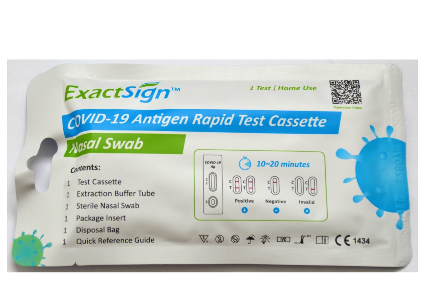 ExactSign Test Antigenico Rapido COVID-19 - Autodiagnostico con Tampone Nasale - Contenuto: 1 Test, 1 Tampone Sterile, 1 Tubo Contagocce, 1 Soluzione Buffer