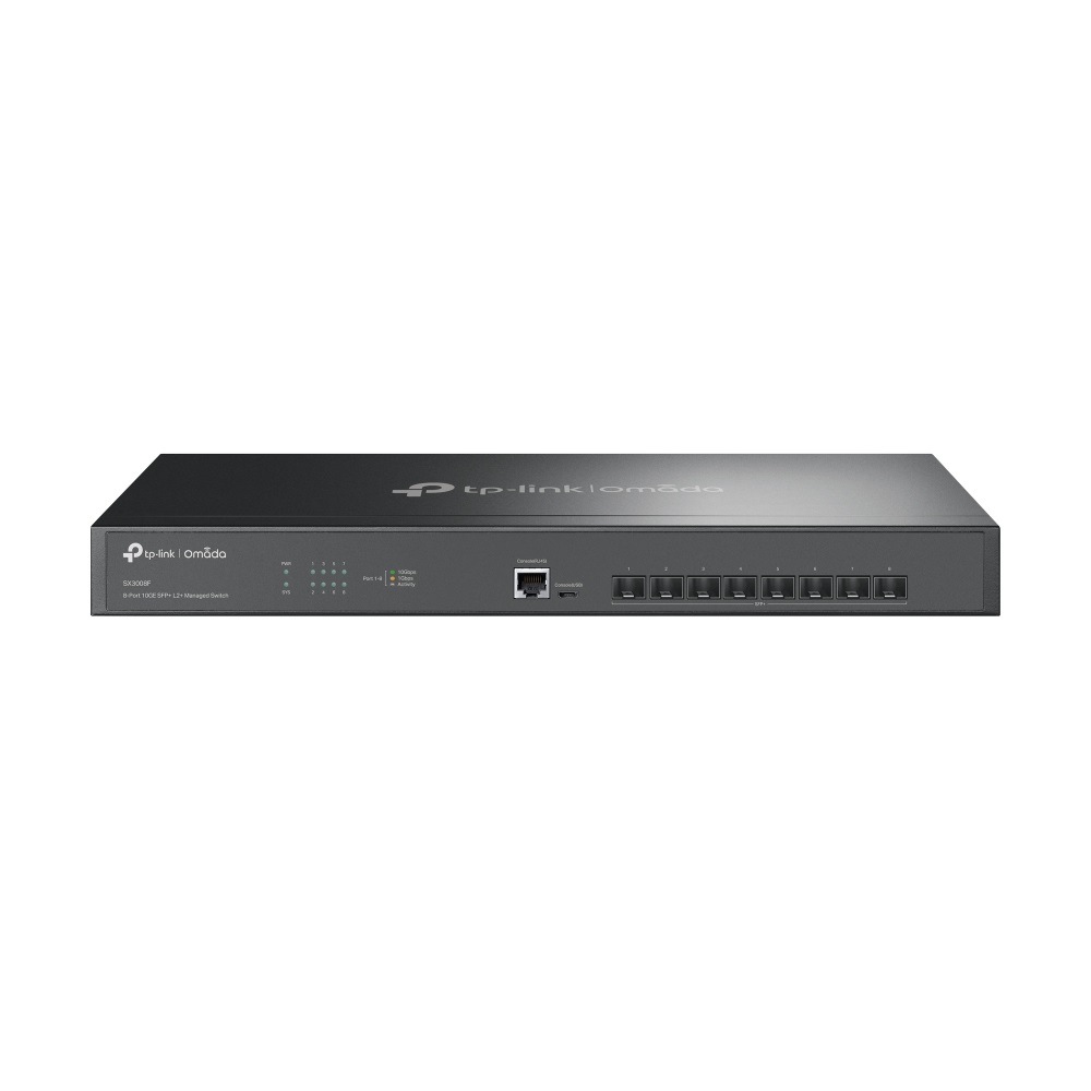 TP-Link Omada SX3008F Switch di Rete Gestito L2/L3 con 8 Porte 10GE SFP - Montaggio Rack - Nero