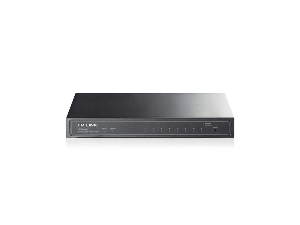 TP-Link JetStream TL-SG2008 Switch Gestito L2/L2 con 8 Porte Gigabit Ethernet (10/100/1000) - Nero