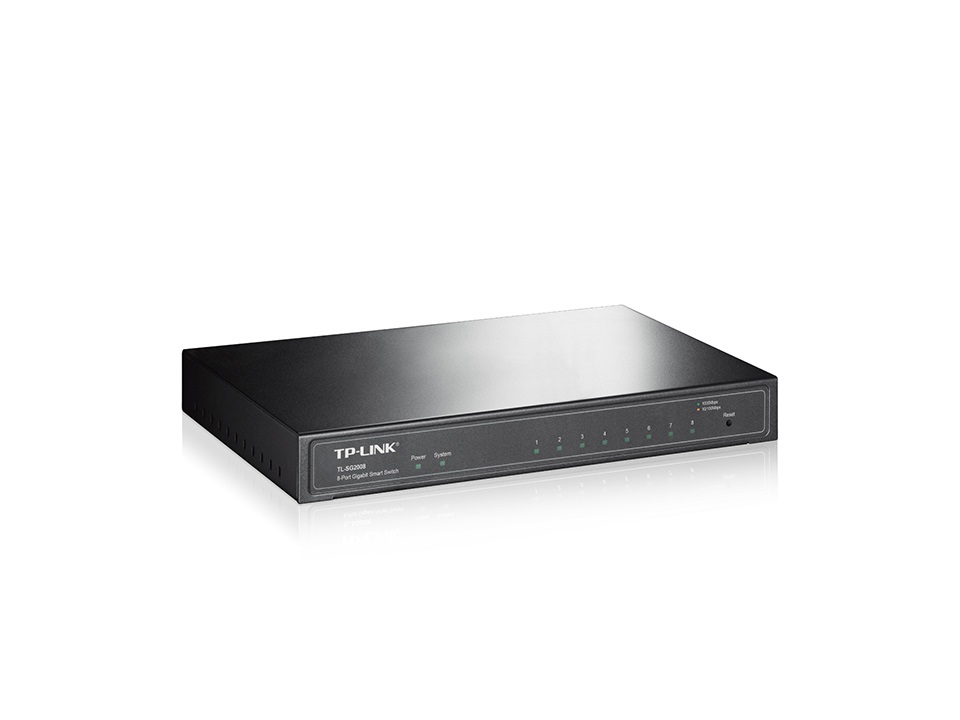 TP-Link JetStream TL-SG2008 Switch Gestito L2/L2 con 8 Porte Gigabit Ethernet (10/100/1000) - Nero
