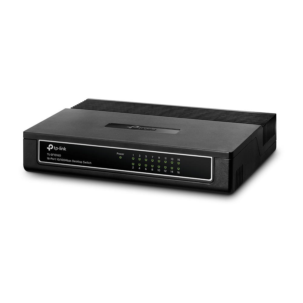 TP-Link TL-SF1016D Switch Desktop Non Gestito 16 Porte 10/100 Mbps Plug & Play Nero