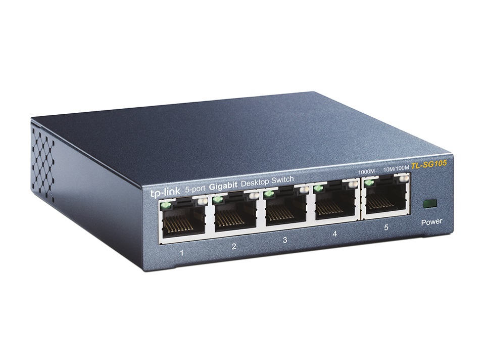 TP-Link TL-SG105 Switch di rete Non gestito Gigabit Ethernet 5 porte 10/100/1000 Mbps Full duplex in metallo