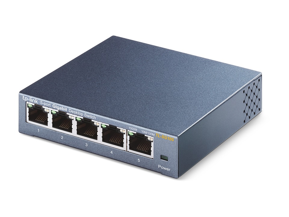TP-Link TL-SG105 Switch di rete Non gestito Gigabit Ethernet 5 porte 10/100/1000 Mbps Full duplex in metallo