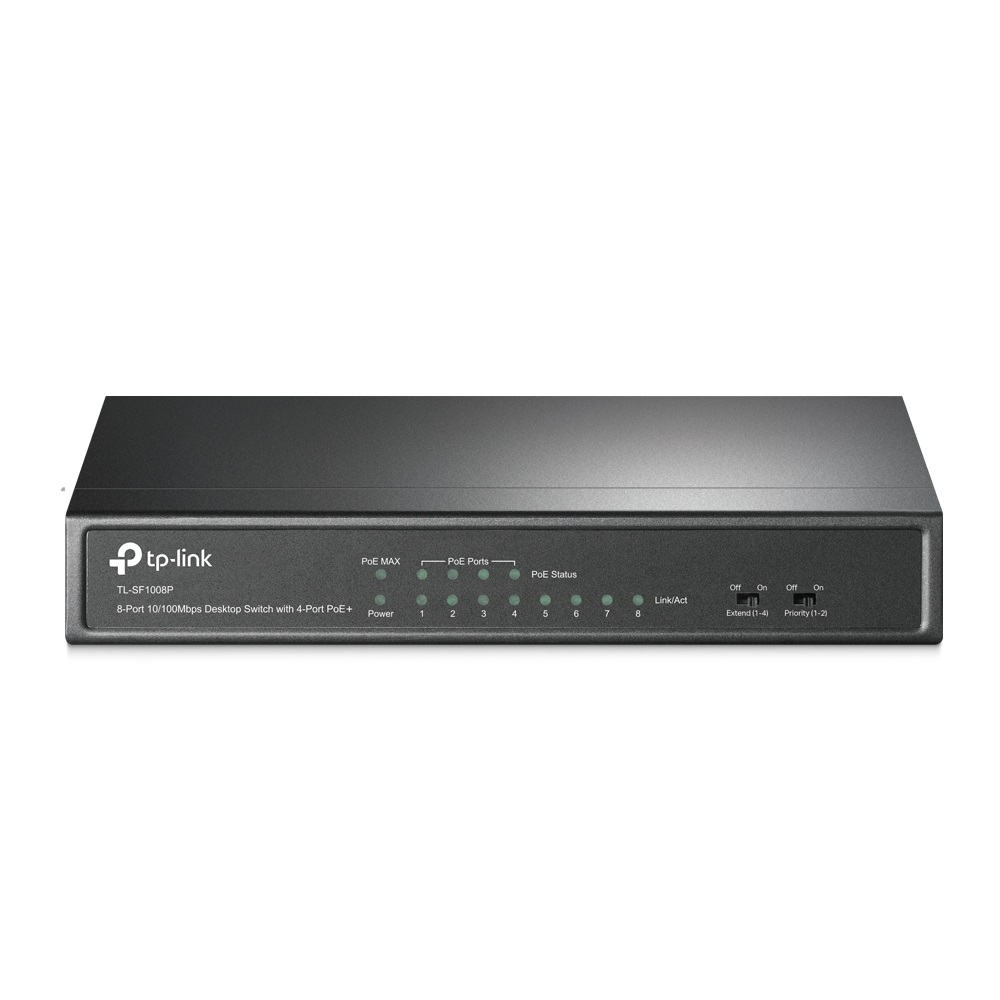 TP-Link TL-SF1008P Switch di rete 8 Porte 10/100 Mbps con 4 Porte PoE - Non gestito, Full duplex, Supporto Power over Ethernet