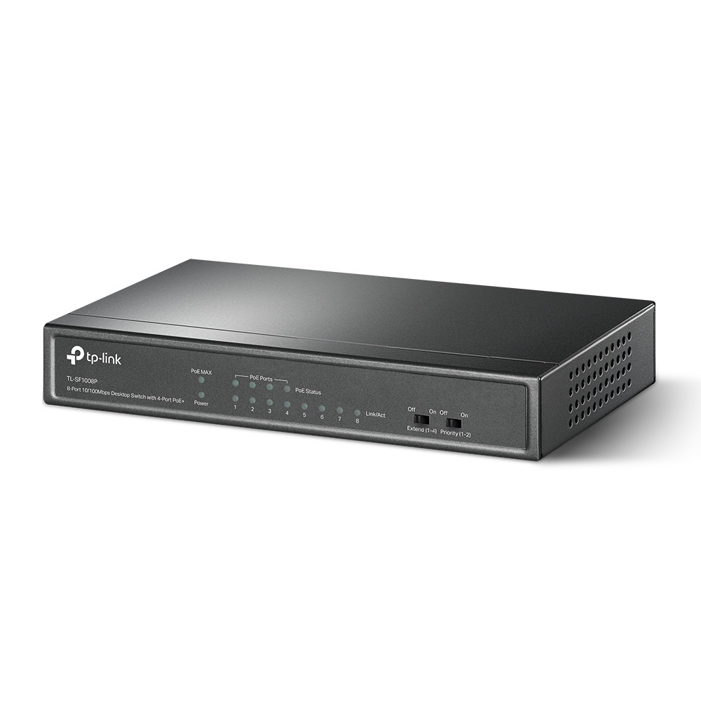 TP-Link TL-SF1008P Switch di rete 8 Porte 10/100 Mbps con 4 Porte PoE - Non gestito, Full duplex, Supporto Power over Ethernet
