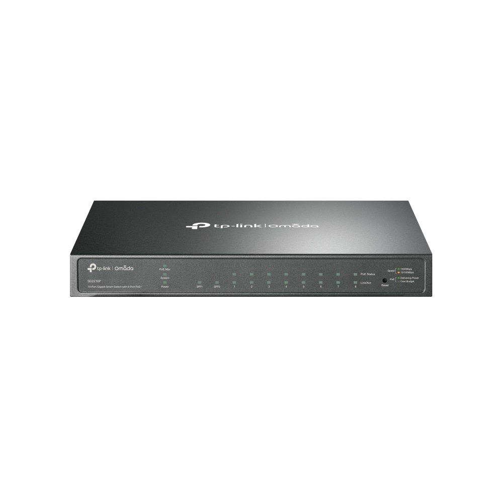 TP-Link SG2210P Switch di rete Gestito L2/L4 con 8 Porte Gigabit Ethernet PoE e 2 Slot SFP