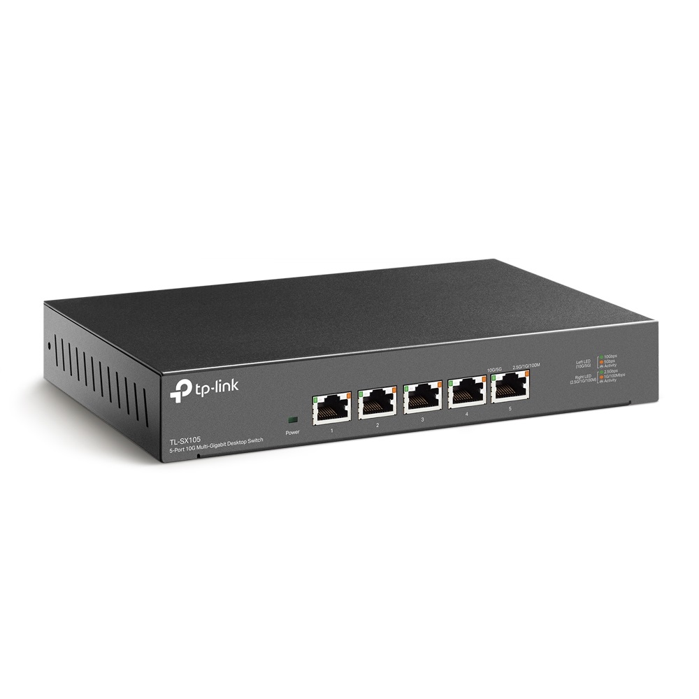 TP-Link TL-SX105 Switch di Rete Non Gestito 10G Ethernet 5 Porte (100/1000/10000) Nero