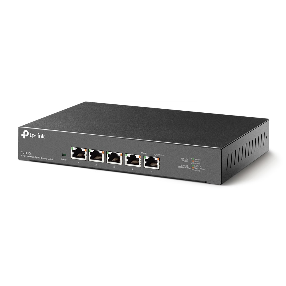 TP-Link TL-SX105 Switch di Rete Non Gestito 10G Ethernet 5 Porte (100/1000/10000) Nero