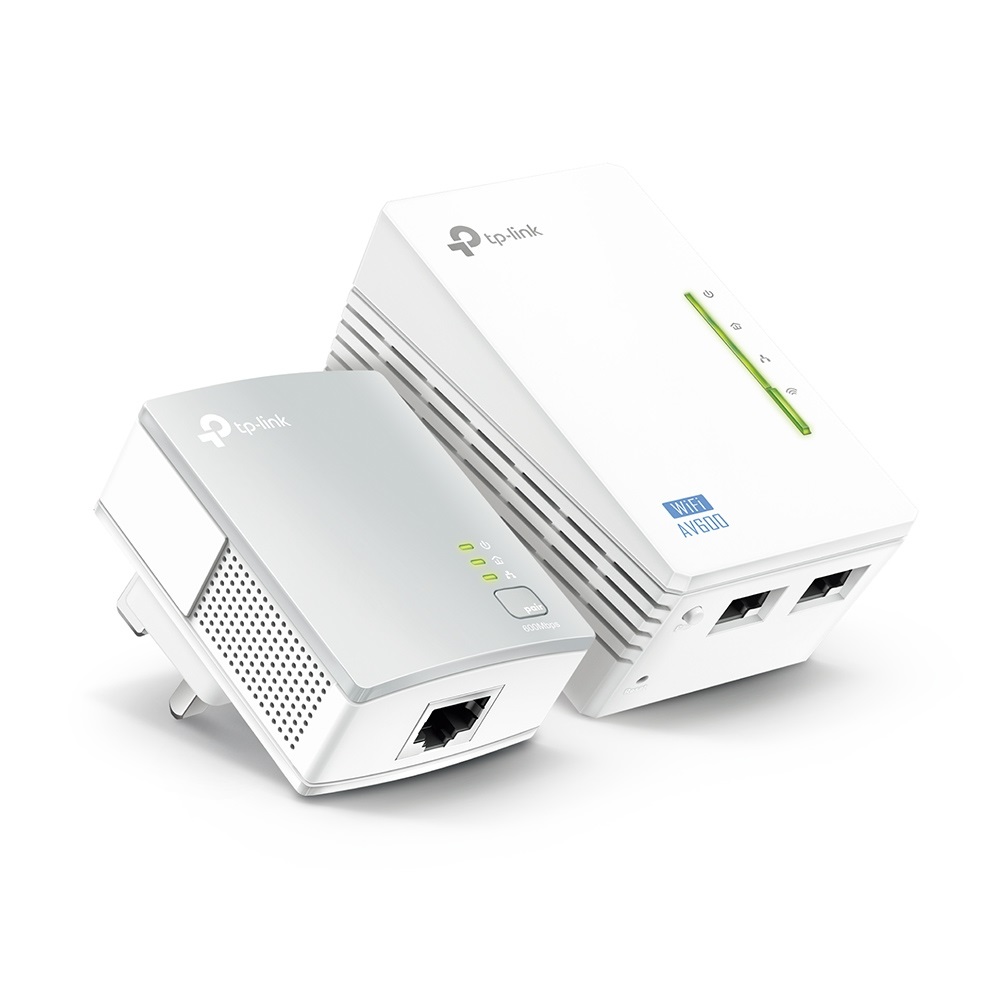 TP-Link TL-WPA4220 KIT Powerline AV600, 600 Mbit/s, Wi-Fi N 300 Mbps, 2 Porte Ethernet, Plug and Play, Wi-Fi Clone, Bianco