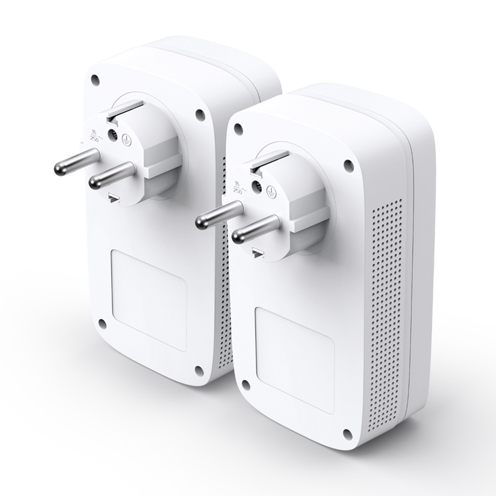 TP-Link TL-PA8030P KIT Powerline Starter Kit AV1300, 3 Porte Gigabit Ethernet, Presa Passante, Velocità Fino a 1300 Mbps, 2*2 MIMO, HomePlug AV2, Bianco