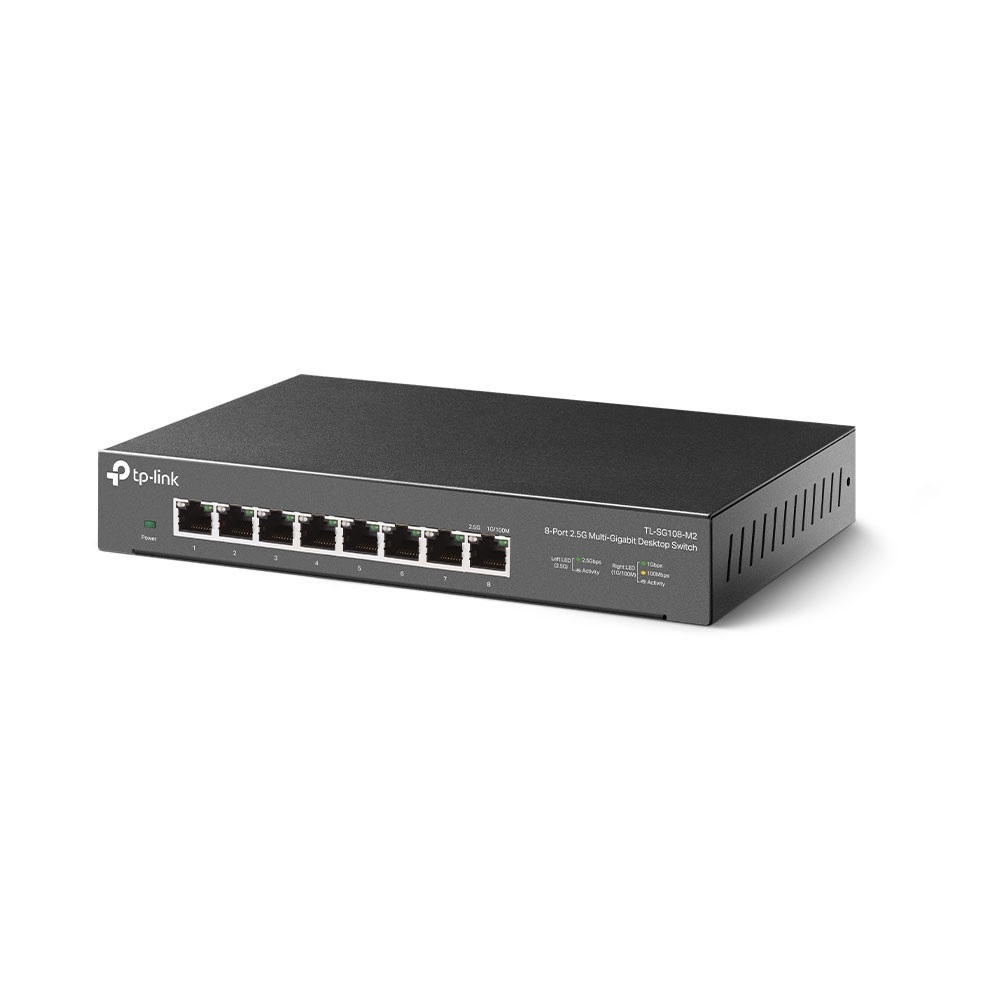 TP-Link TL-SG108-M2 Switch di Rete Desktop 8 Porte 2.5G Ethernet Non Gestito, Montabile a Parete, Plug and Play, Ideale per Casa e Ufficio