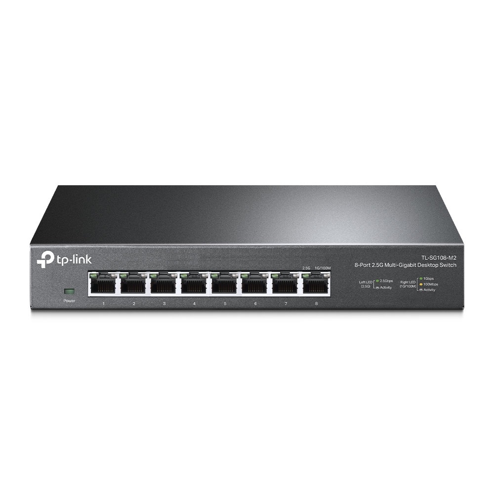 TP-Link TL-SG108-M2 Switch di Rete Desktop 8 Porte 2.5G Ethernet Non Gestito, Montabile a Parete, Plug and Play, Ideale per Casa e Ufficio
