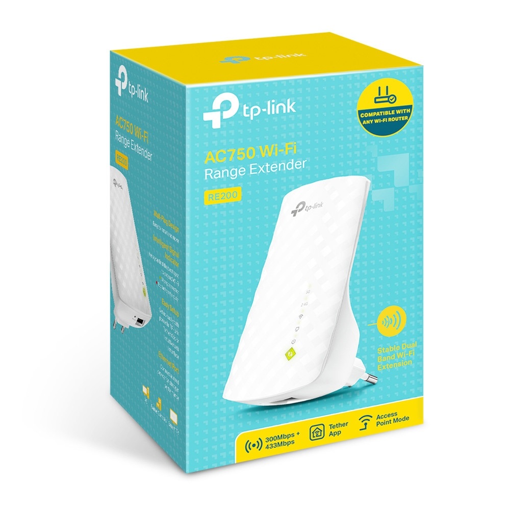 TP-Link RE200 AC750 Ripetitore di rete Wi-Fi 433 Mbit/s con porta Ethernet 10/100M