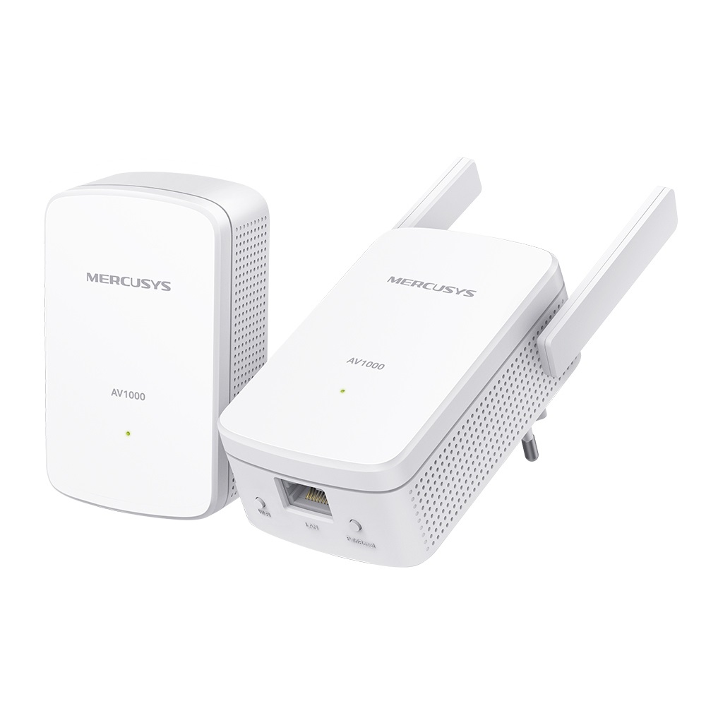 Mercusys MP510 KIT Powerline Homeplug AV2 fino a 1000 Mbps e Wi-Fi 300 Mbps - Adattatore di rete Gigabit Ethernet Bianco