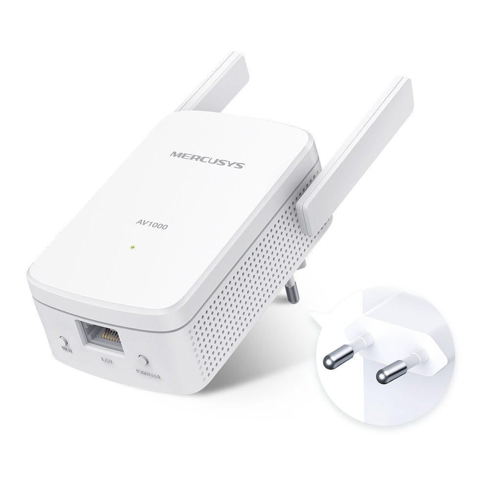 Mercusys MP510 KIT Powerline Homeplug AV2 fino a 1000 Mbps e Wi-Fi 300 Mbps - Adattatore di rete Gigabit Ethernet Bianco