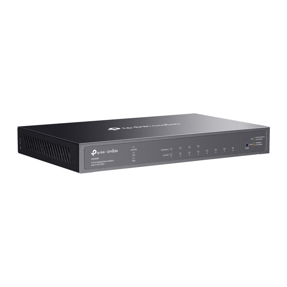 TP-Link TL-SG2008P Switch Gestito L2/L2 con 8 Porte Gigabit Ethernet (10/100/1000) e 4 Porte PoE (62W) - Nero